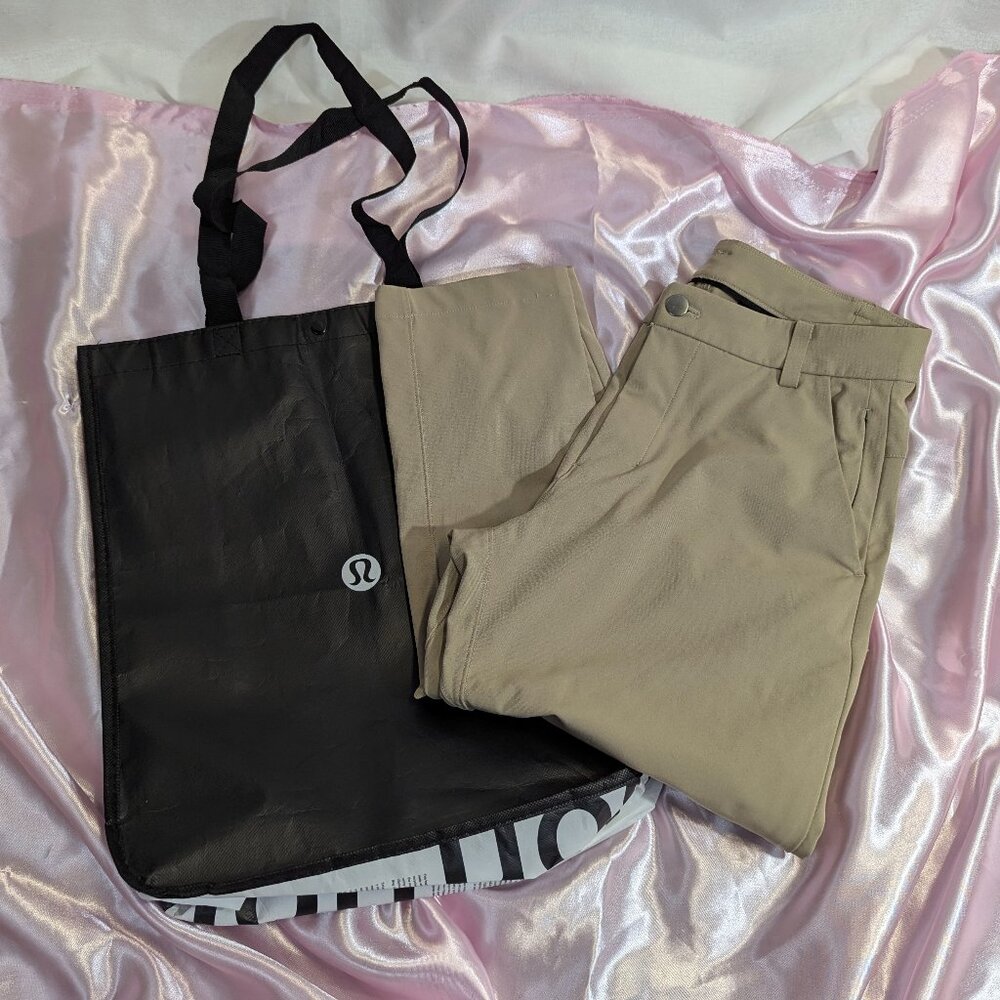 Lululemon Commission Pant Classic *Warpstreme  28" Tofino Sand *Free Large Tote